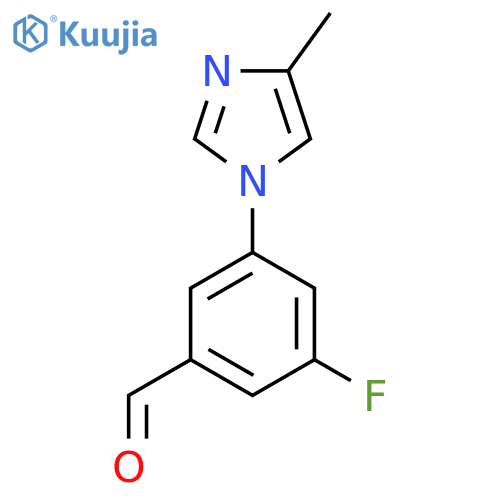 3-fluoro-5-(4-methyl-1H-imidazol-1-yl)benzaldehyde structure