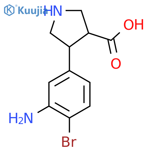 4-(3-amino-4-bromophenyl)pyrrolidine-3-carboxylic acid structure
