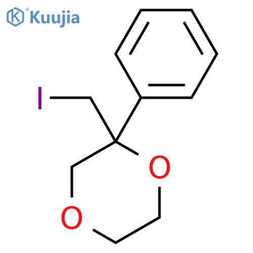 2-(iodomethyl)-2-phenyl-1,4-dioxane structure