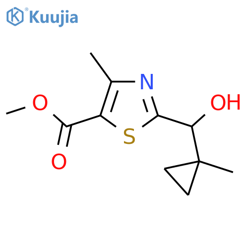 methyl 2-hydroxy(1-methylcyclopropyl)methyl-4-methyl-1,3-thiazole-5-carboxylate structure