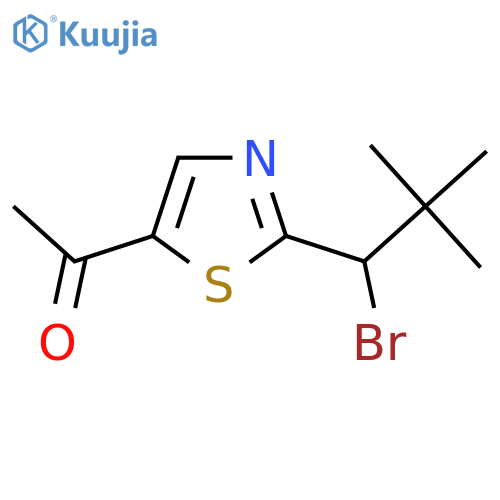 1-2-(1-bromo-2,2-dimethylpropyl)-1,3-thiazol-5-ylethan-1-one structure