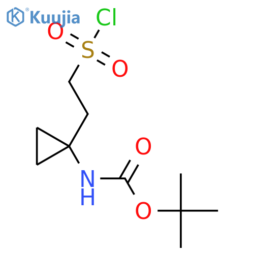 tert-butyl N-{1-2-(chlorosulfonyl)ethylcyclopropyl}carbamate structure