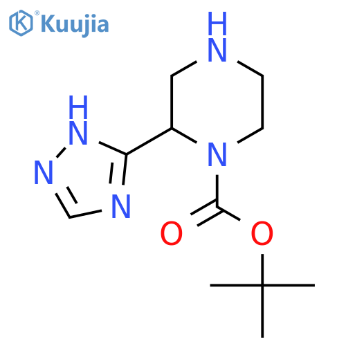 tert-butyl 2-(1H-1,2,4-triazol-3-yl)piperazine-1-carboxylate structure