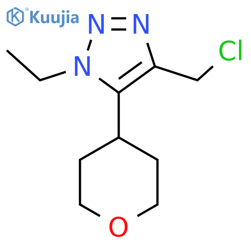 4-(chloromethyl)-1-ethyl-5-(oxan-4-yl)-1H-1,2,3-triazole structure