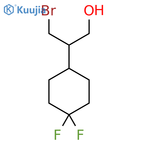 3-bromo-2-(4,4-difluorocyclohexyl)propan-1-ol structure