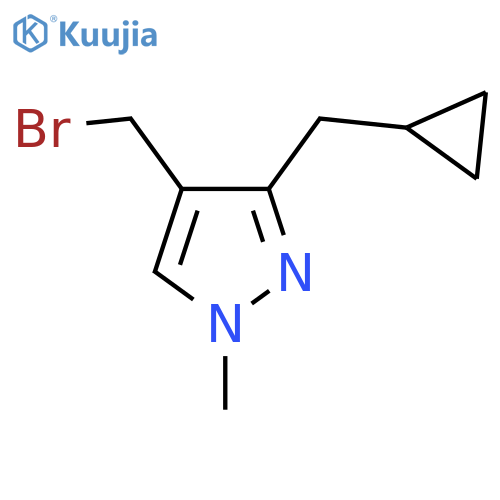 4-(bromomethyl)-3-(cyclopropylmethyl)-1-methyl-1H-pyrazole structure