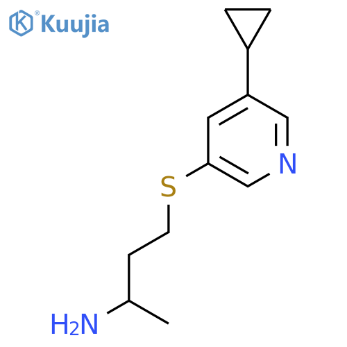 4-(5-cyclopropylpyridin-3-yl)sulfanylbutan-2-amine structure