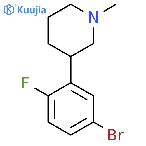 3-(5-bromo-2-fluorophenyl)-1-methylpiperidine structure