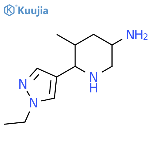 6-(1-ethyl-1H-pyrazol-4-yl)-5-methylpiperidin-3-amine structure