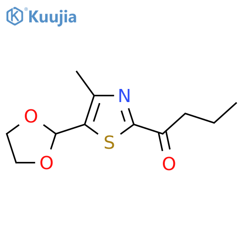 1-5-(1,3-dioxolan-2-yl)-4-methyl-1,3-thiazol-2-ylbutan-1-one structure