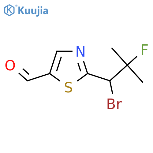 2-(1-bromo-2-fluoro-2-methylpropyl)-1,3-thiazole-5-carbaldehyde structure