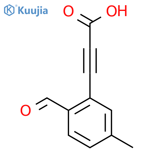 3-(2-formyl-5-methylphenyl)prop-2-ynoic acid structure