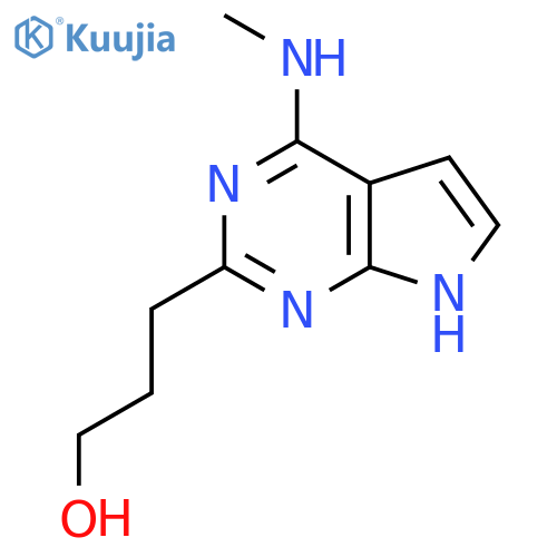 3-4-(methylamino)-7H-pyrrolo2,3-dpyrimidin-2-ylpropan-1-ol structure