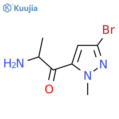 2-amino-1-(3-bromo-1-methyl-1H-pyrazol-5-yl)propan-1-one structure