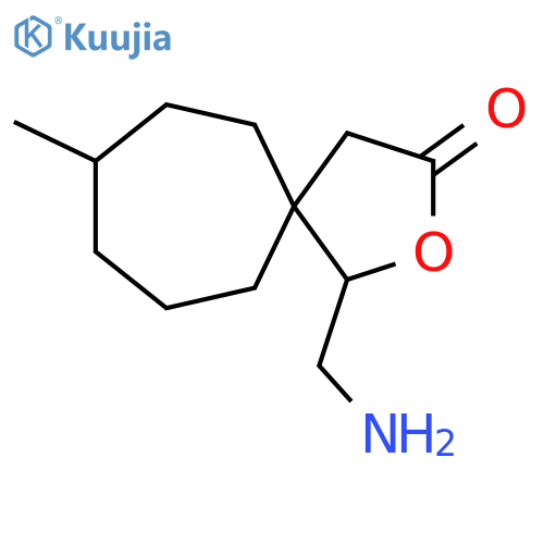 1-(aminomethyl)-8-methyl-2-oxaspiro4.6undecan-3-one structure