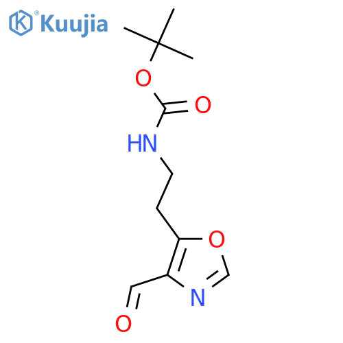 Tert-butyl N-[2-(4-formyl-1,3-oxazol-5-yl)ethyl]carbamate structure