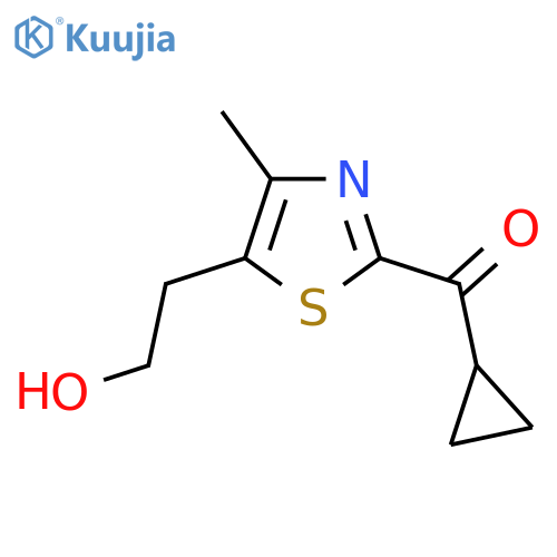 2-(2-cyclopropanecarbonyl-4-methyl-1,3-thiazol-5-yl)ethan-1-ol structure