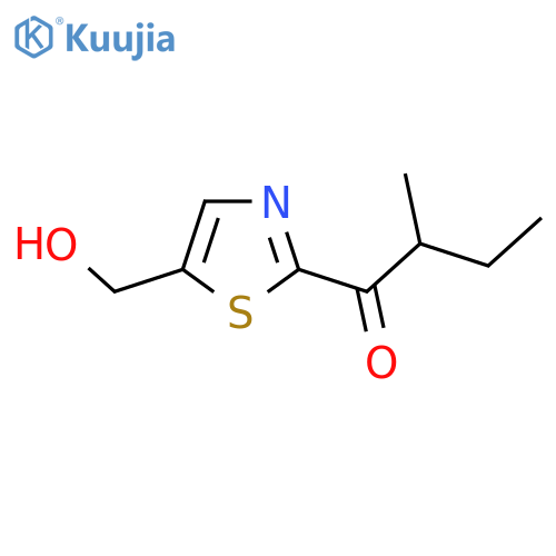 1-5-(hydroxymethyl)-1,3-thiazol-2-yl-2-methylbutan-1-one structure