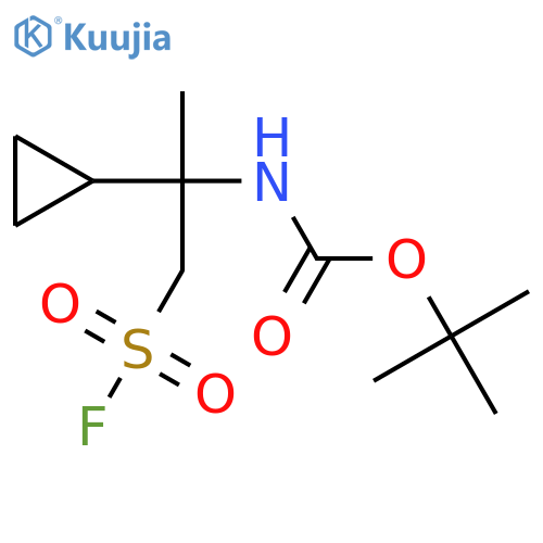 tert-butyl N-2-cyclopropyl-1-(fluorosulfonyl)propan-2-ylcarbamate structure
