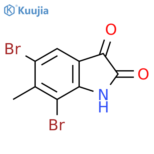 5,7-dibromo-6-methyl-2,3-dihydro-1H-indole-2,3-dione structure