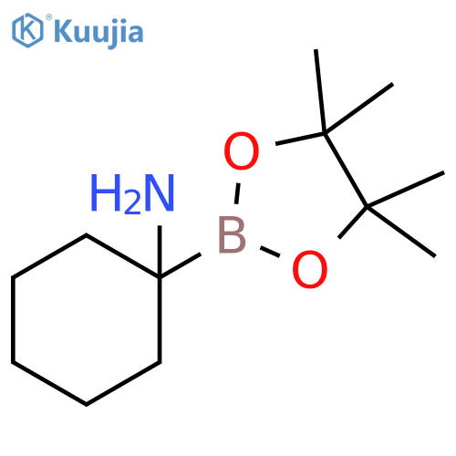 Cyclohexanamine, 1-(4,4,5,5-tetramethyl-1,3,2-dioxaborolan-2-yl)- structure