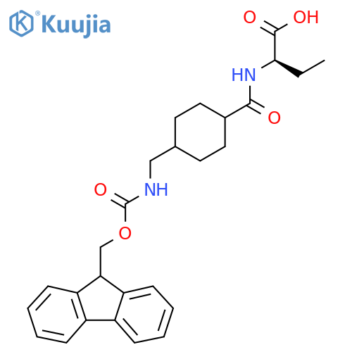(2R)-2-({4-({(9H-fluoren-9-yl)methoxycarbonyl}amino)methylcyclohexyl}formamido)butanoic acid structure