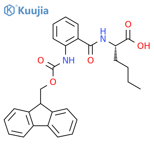 (2S)-2-{2-({(9H-fluoren-9-yl)methoxycarbonyl}amino)phenylformamido}hexanoic acid structure