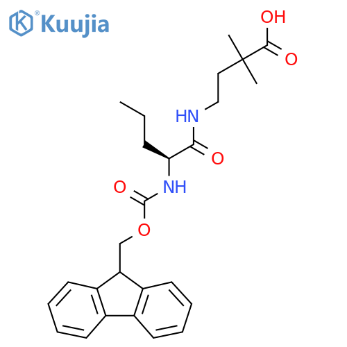 4-(2S)-2-({(9H-fluoren-9-yl)methoxycarbonyl}amino)pentanamido-2,2-dimethylbutanoic acid structure