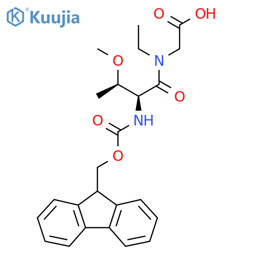 2-(2S,3R)-N-ethyl-2-({(9H-fluoren-9-yl)methoxycarbonyl}amino)-3-methoxybutanamidoacetic acid structure