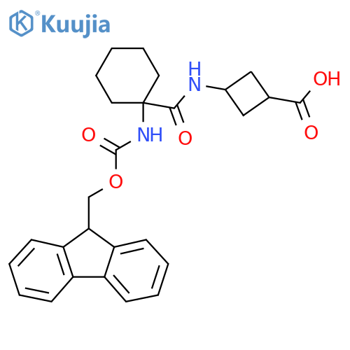 (1r,3r)-3-1-({(9H-fluoren-9-yl)methoxycarbonyl}amino)cyclohexaneamidocyclobutane-1-carboxylic acid structure