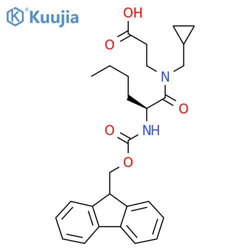 3-(2S)-N-(cyclopropylmethyl)-2-({(9H-fluoren-9-yl)methoxycarbonyl}amino)hexanamidopropanoic acid structure