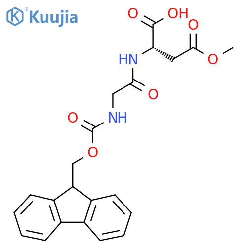 (2S)-2-2-({(9H-fluoren-9-yl)methoxycarbonyl}amino)acetamido-4-methoxy-4-oxobutanoic acid structure