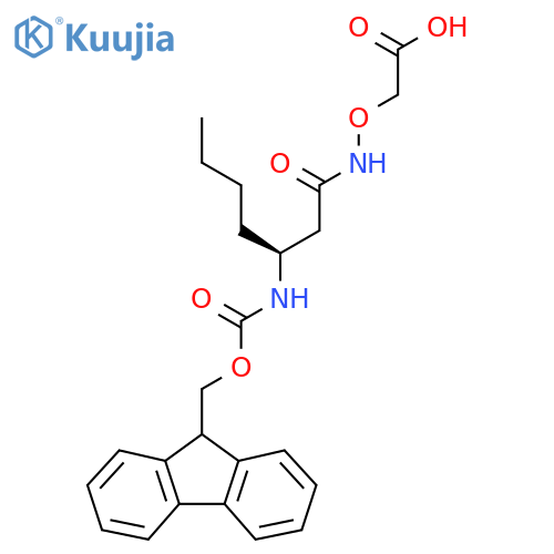 2-{(3S)-3-({(9H-fluoren-9-yl)methoxycarbonyl}amino)heptanamidooxy}acetic acid structure
