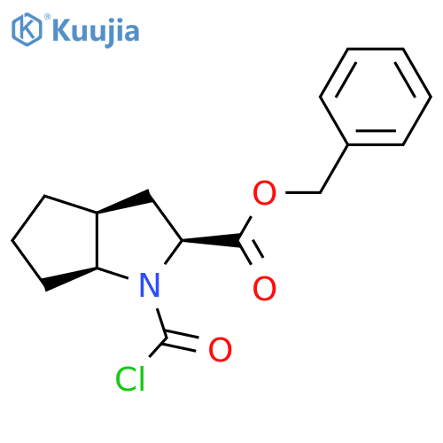 benzyl (2S,3aS,6aS)-1-(carbonochloridoyl)-octahydrocyclopentabpyrrole-2-carboxylate structure