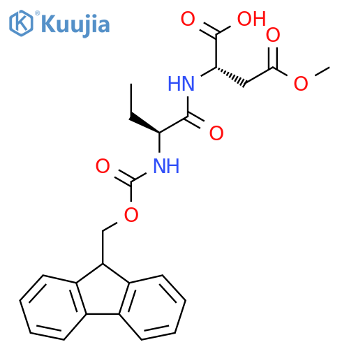 (2S)-2-(2S)-2-({(9H-fluoren-9-yl)methoxycarbonyl}amino)butanamido-4-methoxy-4-oxobutanoic acid structure