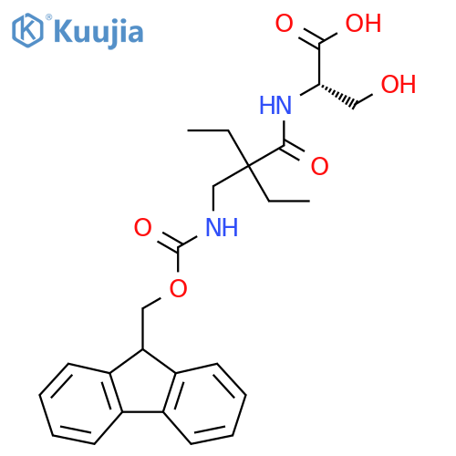 (2S)-2-{2-ethyl-2-({(9H-fluoren-9-yl)methoxycarbonyl}amino)methylbutanamido}-3-hydroxypropanoic acid structure