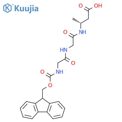(3R)-3-{2-2-({(9H-fluoren-9-yl)methoxycarbonyl}amino)acetamidoacetamido}butanoic acid structure