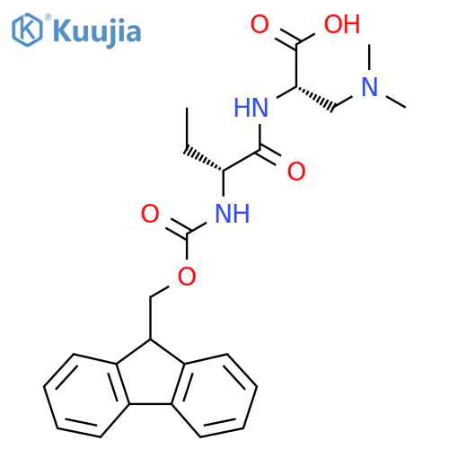 (2S)-3-(dimethylamino)-2-(2R)-2-({(9H-fluoren-9-yl)methoxycarbonyl}amino)butanamidopropanoic acid structure