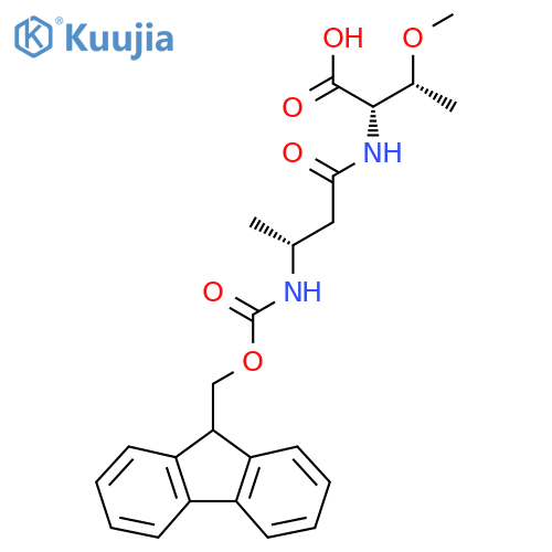 (2S,3R)-2-(3R)-3-({(9H-fluoren-9-yl)methoxycarbonyl}amino)butanamido-3-methoxybutanoic acid structure