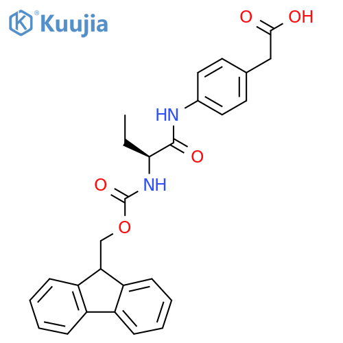 2-{4-(2S)-2-({(9H-fluoren-9-yl)methoxycarbonyl}amino)butanamidophenyl}acetic acid structure