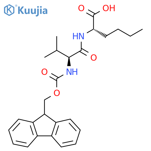 (2S)-2-(2S)-2-({(9H-fluoren-9-yl)methoxycarbonyl}amino)-3-methylbutanamidohexanoic acid structure
