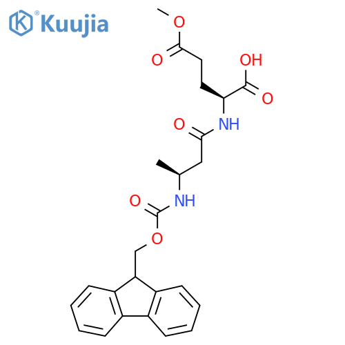 (2S)-2-(3S)-3-({(9H-fluoren-9-yl)methoxycarbonyl}amino)butanamido-5-methoxy-5-oxopentanoic acid structure