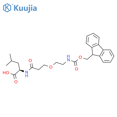 (2R)-2-{3-2-({(9H-fluoren-9-yl)methoxycarbonyl}amino)ethoxypropanamido}-4-methylpentanoic acid structure