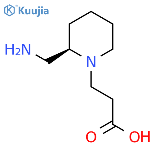 3-(2R)-2-(aminomethyl)piperidin-1-ylpropanoic acid structure
