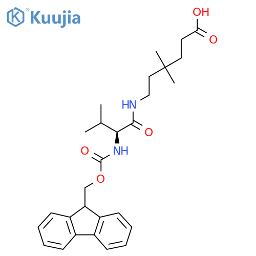 6-(2S)-2-({(9H-fluoren-9-yl)methoxycarbonyl}amino)-3-methylbutanamido-4,4-dimethylhexanoic acid structure