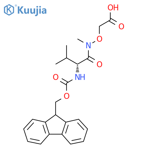 2-{(2R)-2-({(9H-fluoren-9-yl)methoxycarbonyl}amino)-N,3-dimethylbutanamidooxy}acetic acid structure