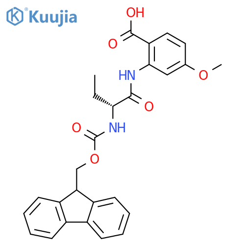 2-(2R)-2-({(9H-fluoren-9-yl)methoxycarbonyl}amino)butanamido-4-methoxybenzoic acid structure