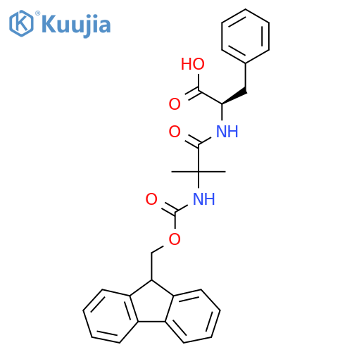 (2R)-2-2-({(9H-fluoren-9-yl)methoxycarbonyl}amino)-2-methylpropanamido-3-phenylpropanoic acid structure