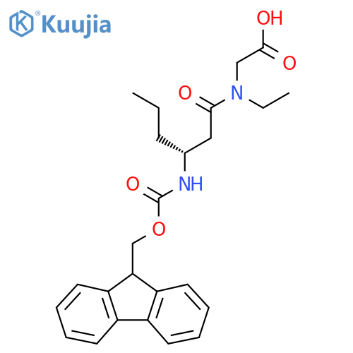 2-(3R)-N-ethyl-3-({(9H-fluoren-9-yl)methoxycarbonyl}amino)hexanamidoacetic acid structure
