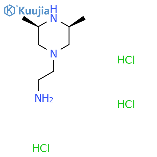 2-(3R,5S)-3,5-dimethylpiperazin-1-ylethan-1-amine trihydrochloride structure